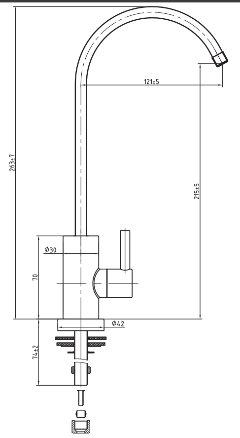 SHENMEG Kitchen Bar Sink Drinking Water Faucet Stainless Steel