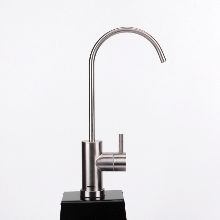 Elegant Style Gooseneck Stainless Steel Single handle Single Pipeling Brushed water drinking Faucet Water Tap