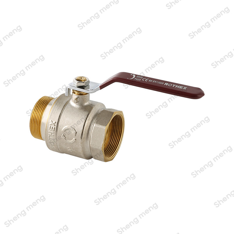 Series SM021B Screwed BSPP Brass Colore Nickel Plated Body Full Bore CE Approved Steel Lever Handle Brass Ball Valves F/M